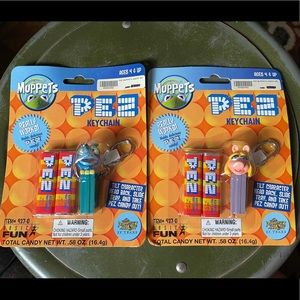 MISS PIGGY & GROVER 2001 Mini PEZ Keychain Lot NIP